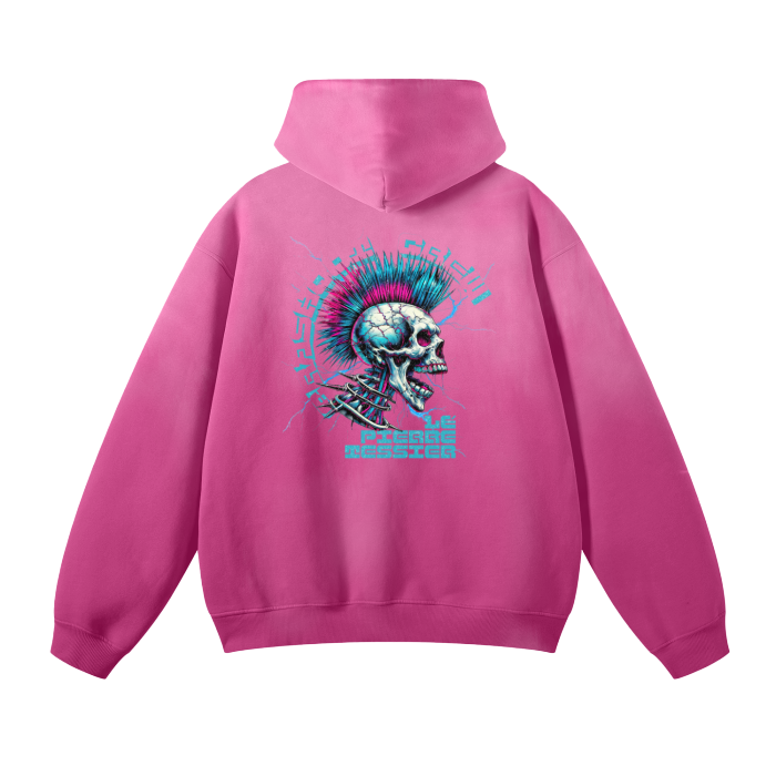 Streetwear Unisex Monkey Washed Dyed Fleece Hoodie