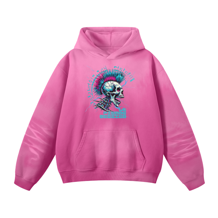 Streetwear Unisex Monkey Washed Dyed Fleece Hoodie