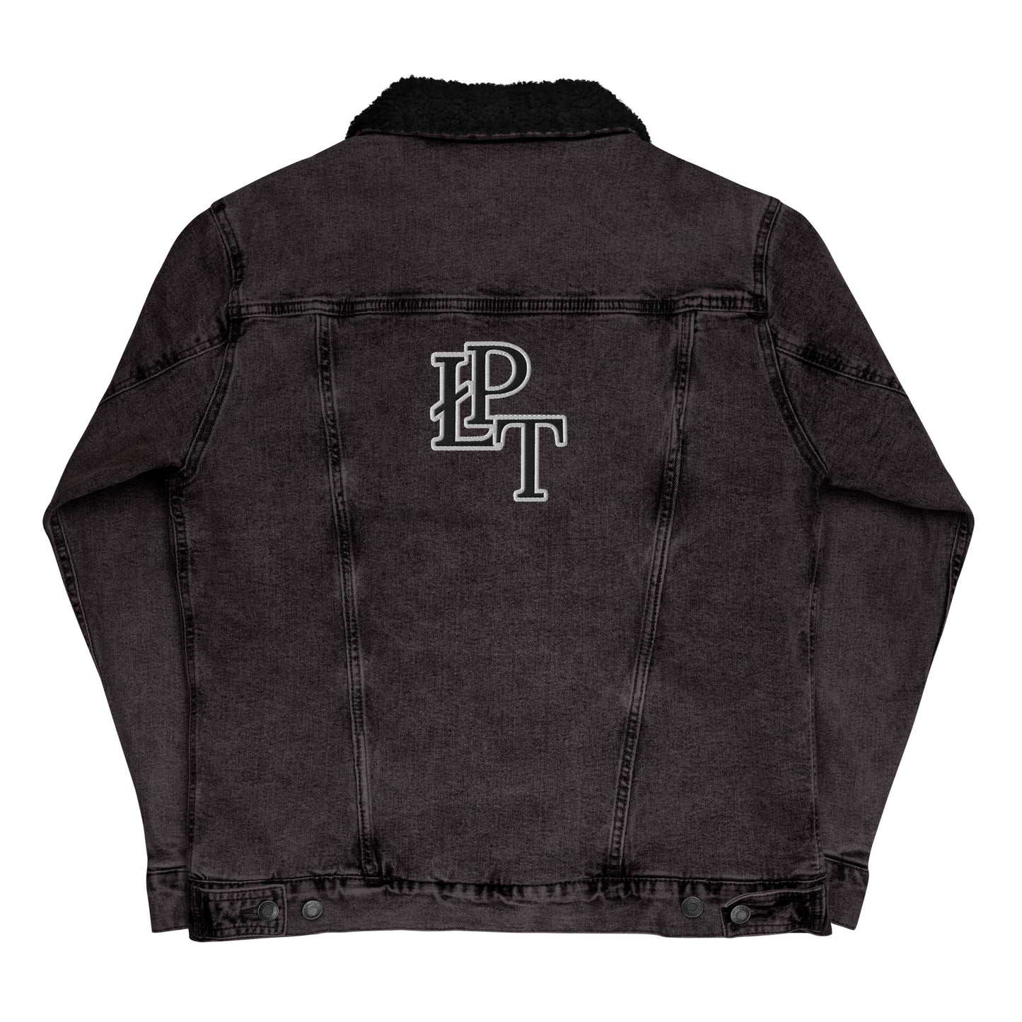Black denim sherpa jacket