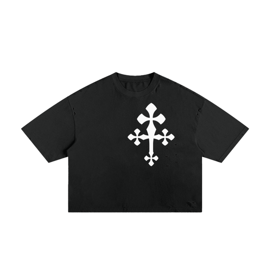 Frayed Boxy Logo Tee